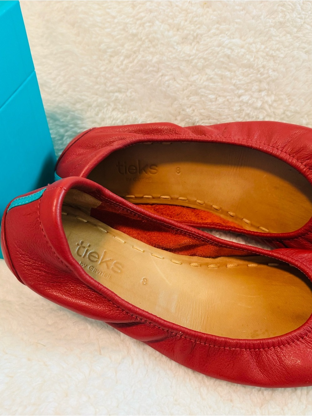 Tieks Red Leather Ballet Flats by Gavrieli - Picture 6 of 7
